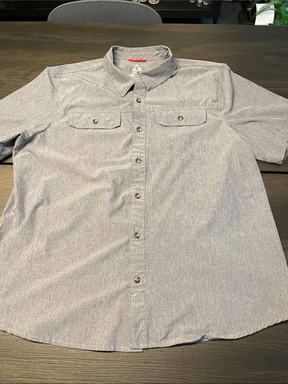 Gerry Lightweight Heather Blue Short-Sleeve Button-Down Shirt